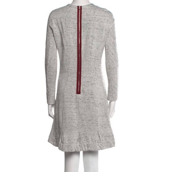 Carven Long Sleeve Sweatshirt Dress Ruffle Hem Gray Back Zip Womens Size Large - Picture 4 of 15